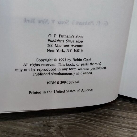 Robin Cook Terminal First Edition First Printing Hardcover Book 1993 - Picture 5 of 5